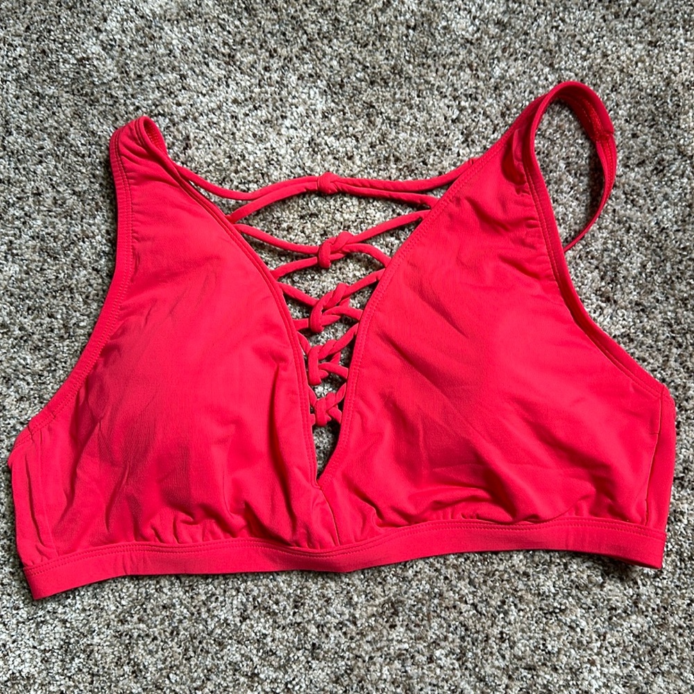 Bleu Rod Beattie Red Swimsuit Bikini Top Size 12